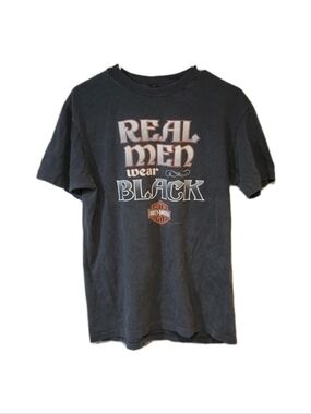 VTG 1990 Harley Davidson Shirt Real Men Wear Black Single Stitch Jacksonville FL